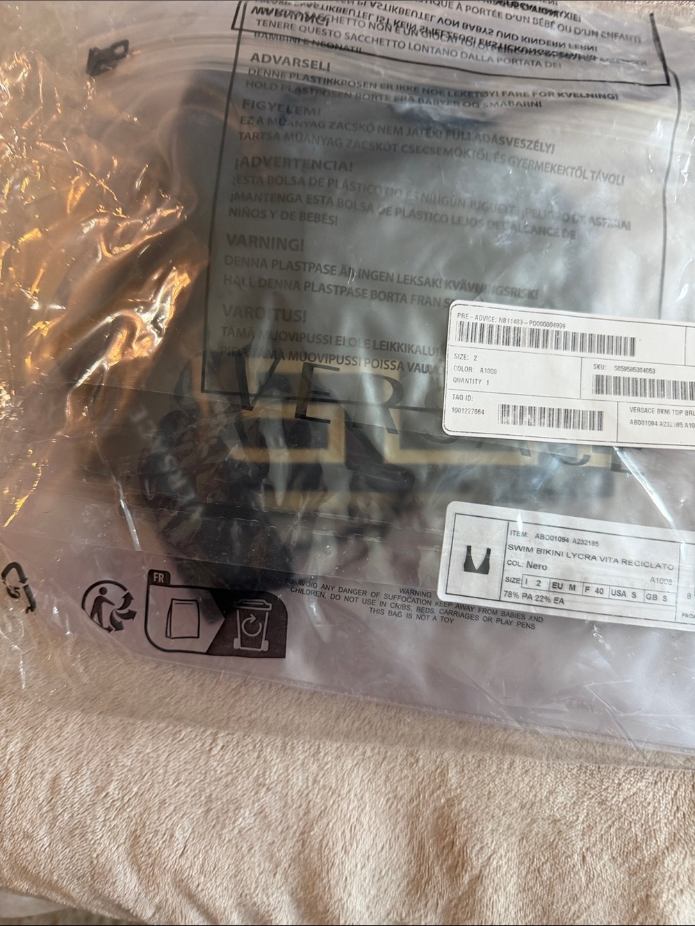 Versace Black and Gold Packaged Logo Apparel - Picture 2 of 11